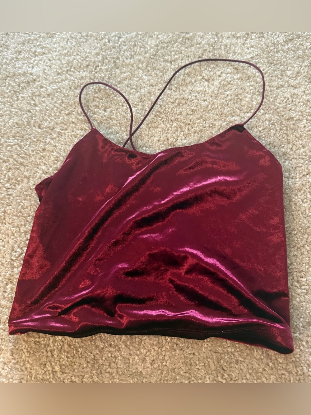 Garage red velvet crop top